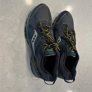 Saucony Excursion TR7 Black and Blue Hiking or Trail Running Sneakers